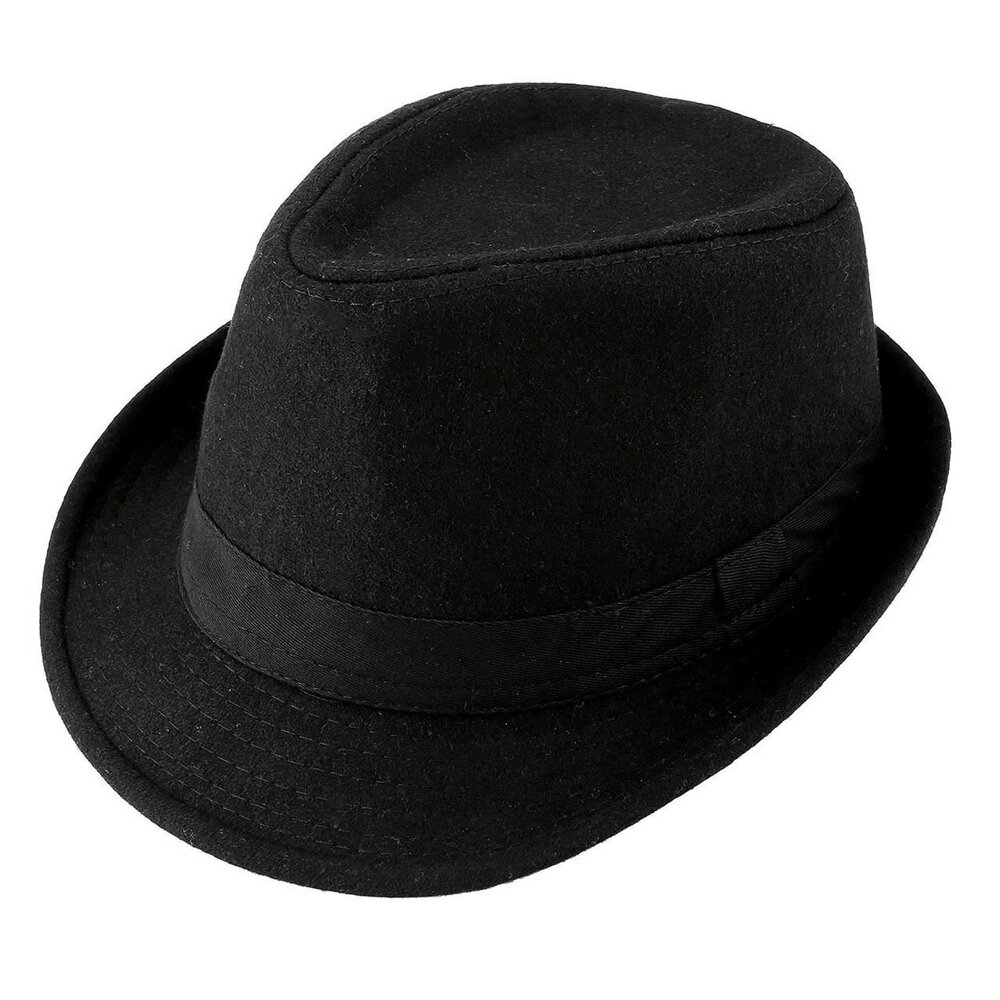 1956 Unisex Classic Manhattan Fedora Hat with Black Band Fashion Casual